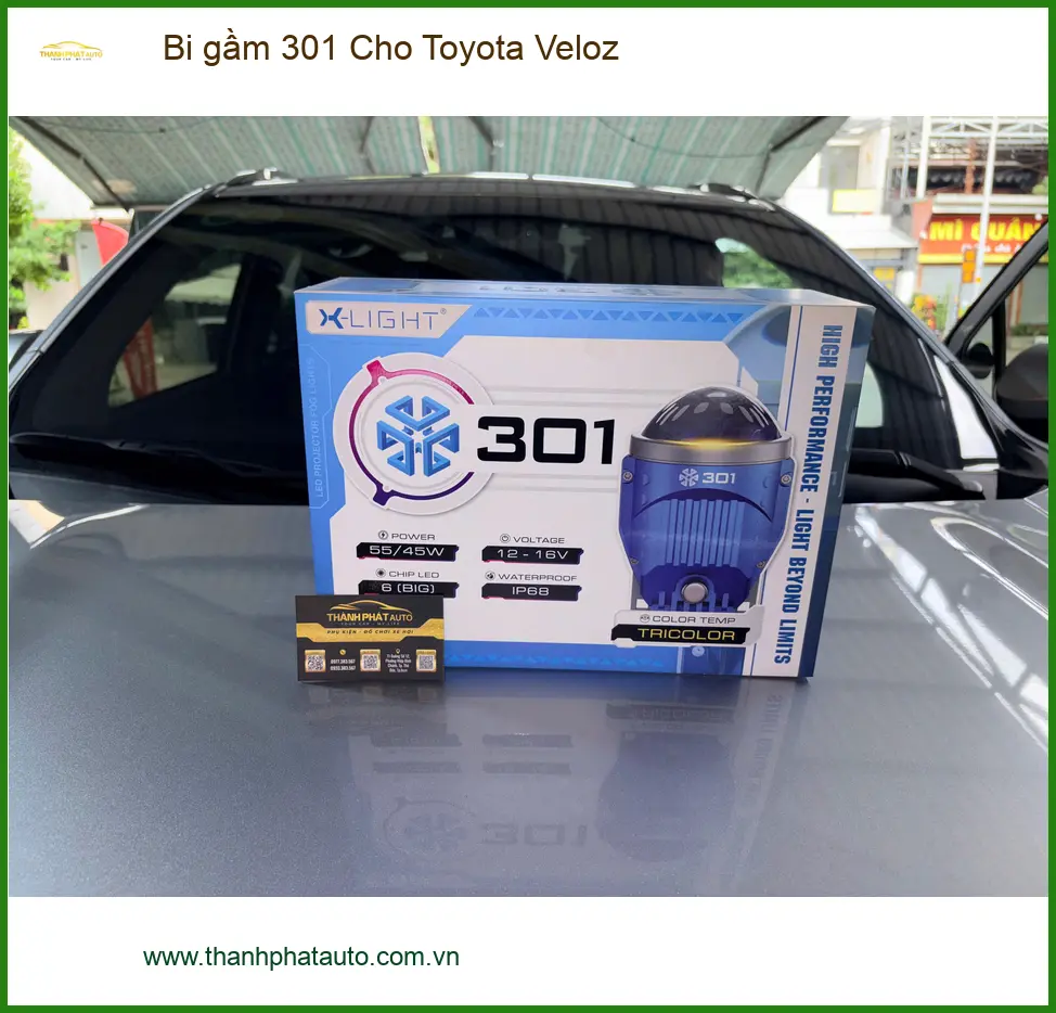 Chị Thanh nâng cấp bi gầm 301 cho Toyota Veloz tại Quận 12 vì đèn zin kém sáng ảnh thực tế 4