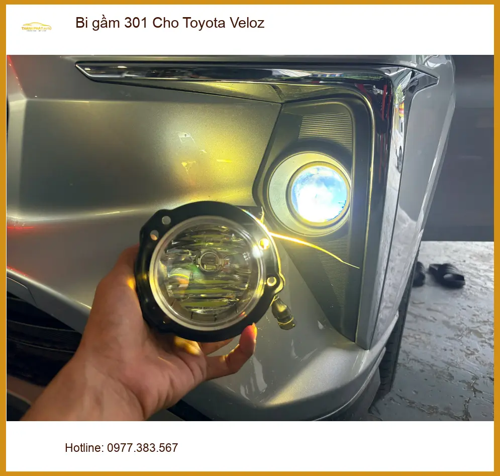 Anh Tùng lắp bi gầm 301 cho Toyota Veloz cải thiện ánh sáng khi đi đêm ở Quận 9 ảnh thực tế 3