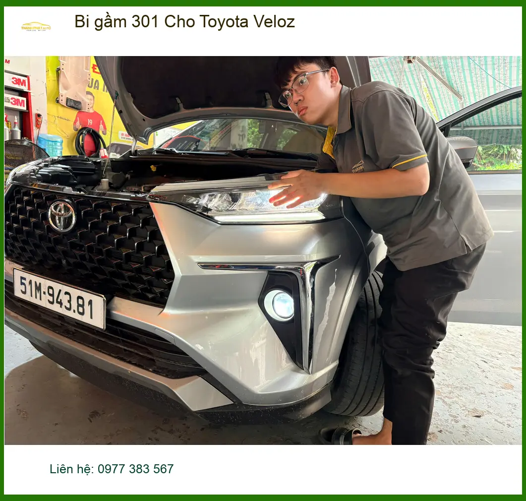 Anh Tùng lắp bi gầm 301 cho Toyota Veloz cải thiện ánh sáng khi đi đêm ở Quận 9 ảnh thực tế 4