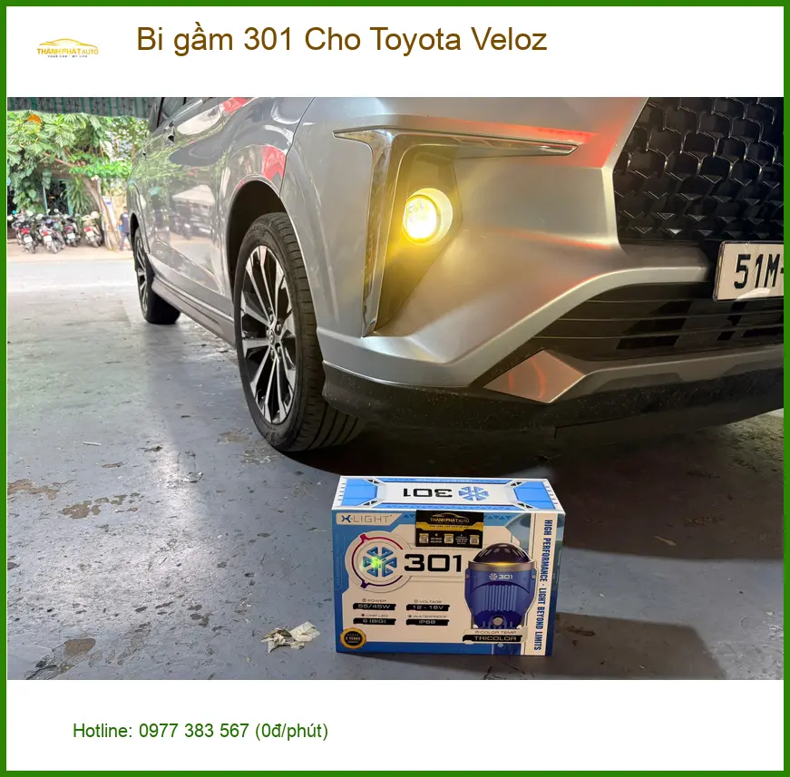 Chú Lộc lắp bi gầm 301 cho Toyota Veloz tại Quận 7 để cải thiện tầm nhìn tối ảnh thực tế 4