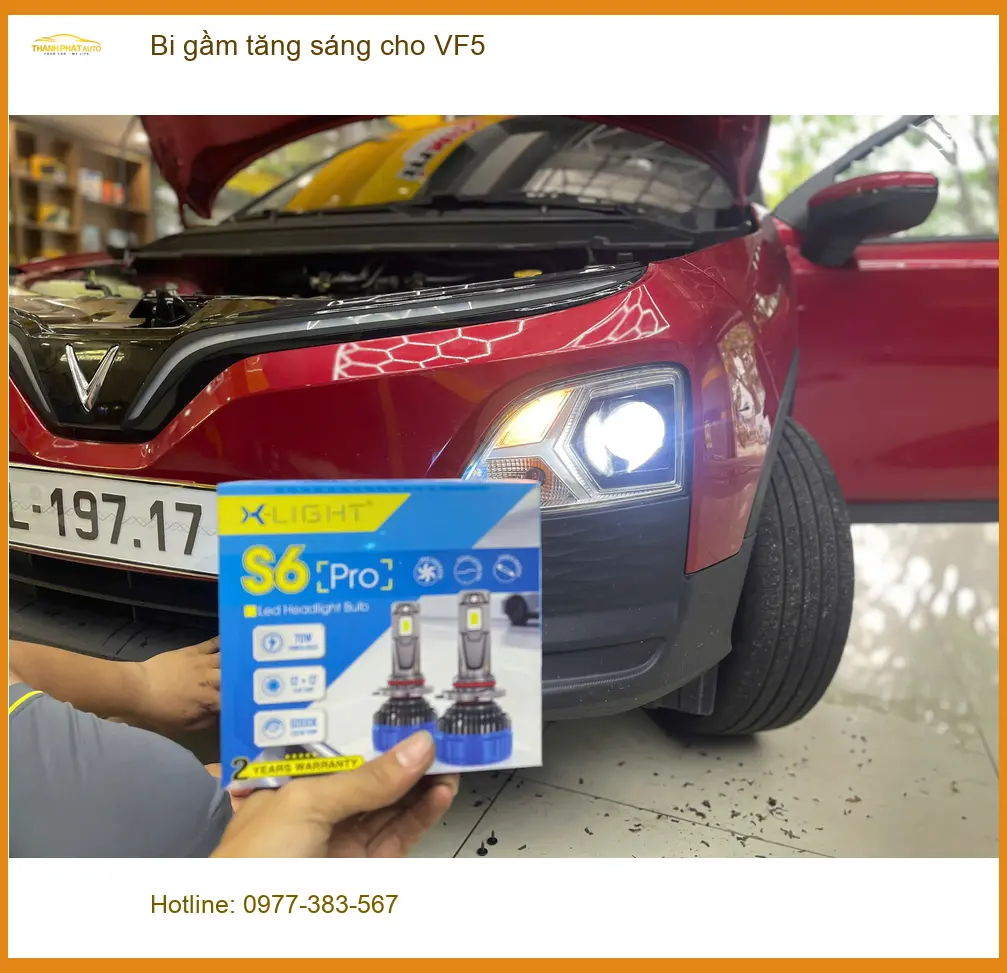 Chú Vĩnh độ bi gầm tăng sáng cho VinFast VF5 vì đèn zin yếu khi đi đêm đường Củ Chi ảnh thực tế 2