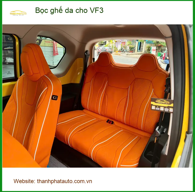 Chị Thảo bọc ghế da cho VF3 tại Quận Nhà Bè để nội thất xe sang trọng hơn ảnh thực tế 2