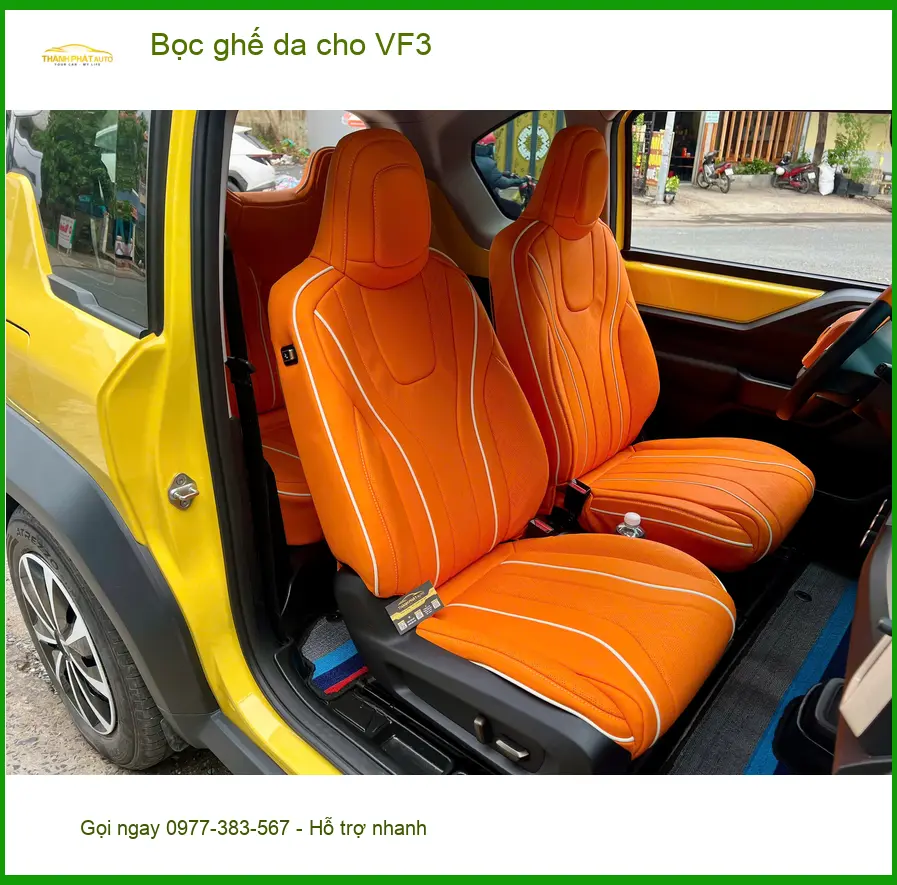 Chị Thảo bọc ghế da cho VF3 tại Quận Nhà Bè để nội thất xe sang trọng hơn ảnh thực tế 3