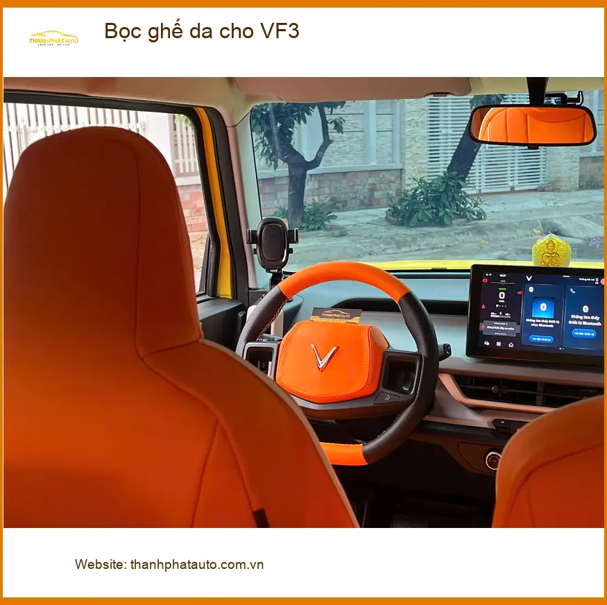Chị Thảo bọc ghế da cho VF3 tại Quận Nhà Bè để nội thất xe sang trọng hơn ảnh thực tế 4