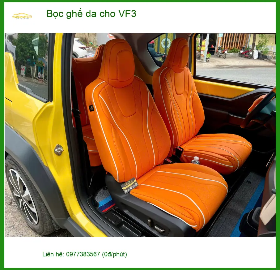 Anh Khánh bọc ghế da VinFast VF3 tại Hóc Môn để nâng tầm không gian nội thất