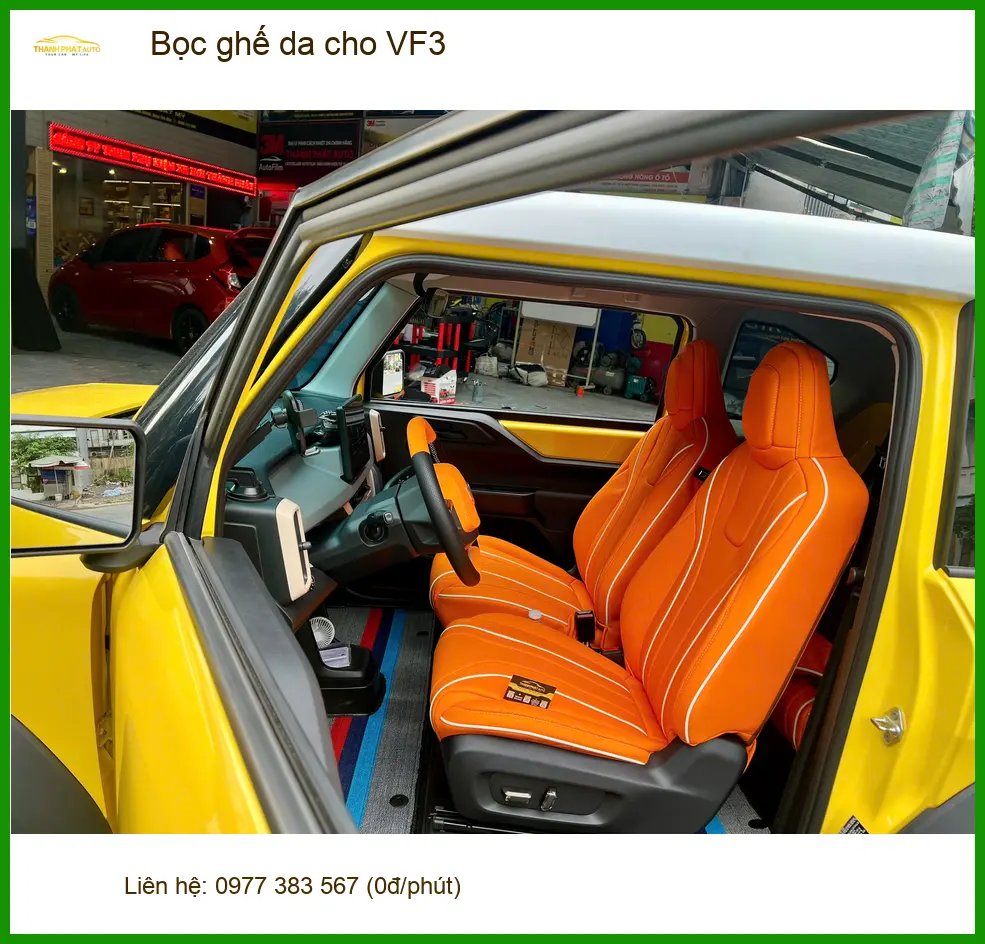 Chị Thảo bọc ghế da cho VinFast VF3 tại Quận 10 để khoang nội thất sang trọng hơn ảnh thực tế 2
