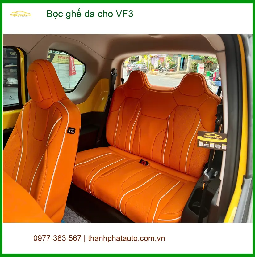 Chị Thảo bọc ghế da cho VinFast VF3 tại Quận 10 để khoang nội thất sang trọng hơn ảnh thực tế 3