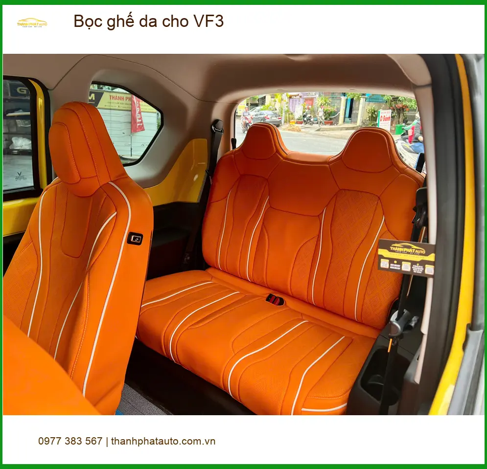Anh Khang bọc ghế da cho VinFast VF3 tại Quận Tân Phú để tăng vẻ sang trọng ảnh thực tế 2