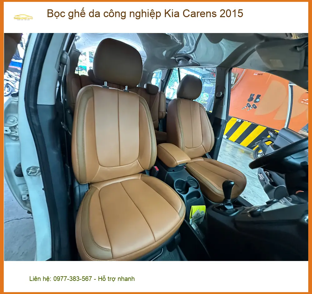 Anh Khải bọc ghế da công nghiệp Kia Carens 2015 tại Bình Chánh để nội thất xe luôn mới đẹp ảnh thực tế 2