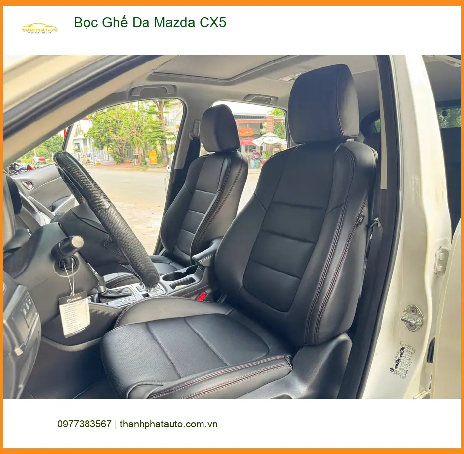 Anh Quang bọc ghế da Mazda CX5 tại Quận Tân Phú để nội thất sang trọng và dễ vệ sinh hơn ảnh thực tế 2