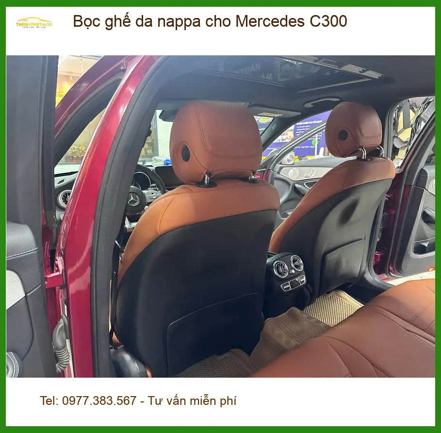 Chị Diễm bọc ghế da nappa cho Mercedes C300 tại Quận Huyện Nhà Bè ảnh thực tế 2