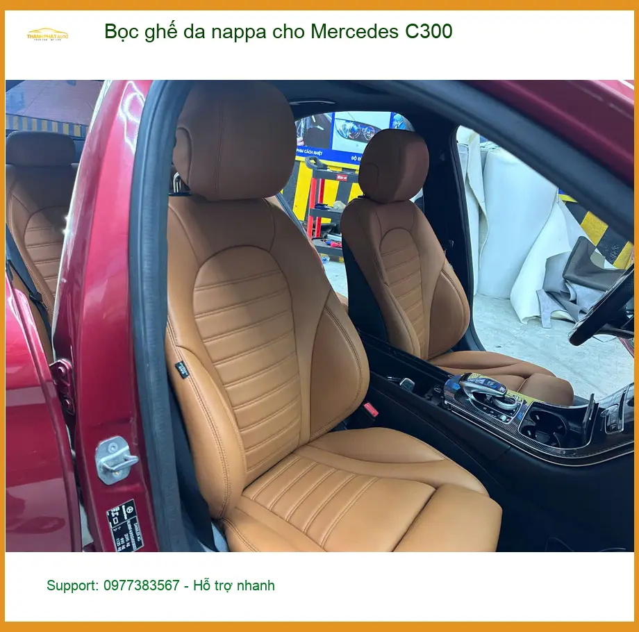 Anh Minh bọc ghế da Nappa cho Mercedes C300 tại Quận 11 để nâng tầm nội thất sang trọng ảnh thực tế 2