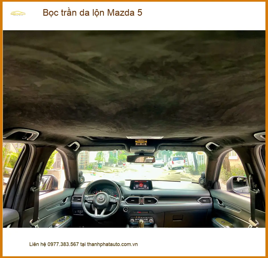 Anh Nhật bọc trần da lộn cho Mazda 5 tại Bình Chánh vì trần xe cũ kỹ ảnh thực tế 3