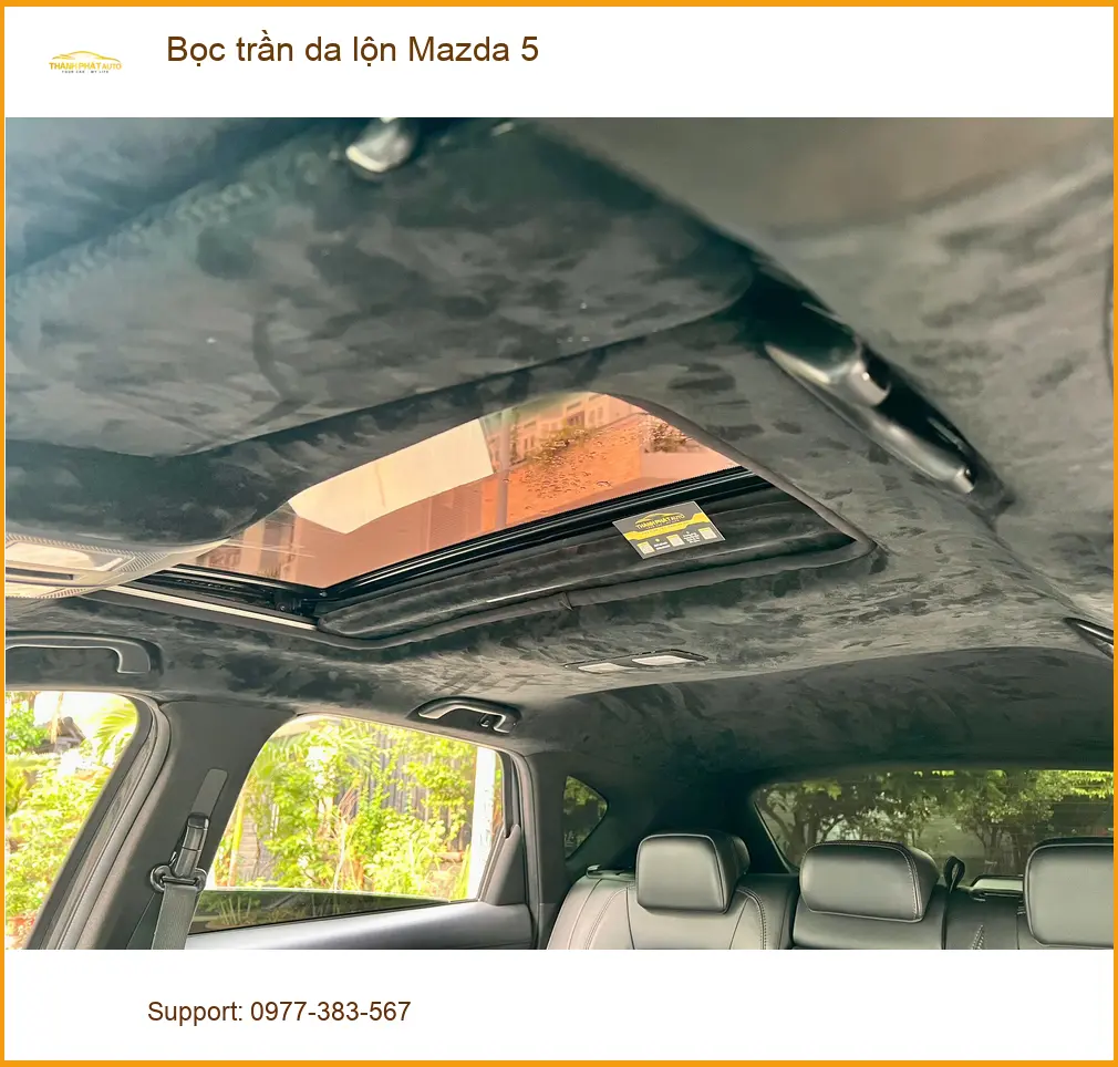 Anh Khải bọc trần da lộn Mazda 5 tại Quận 2 để nâng tầm không gian nội thất xe ảnh thực tế 2