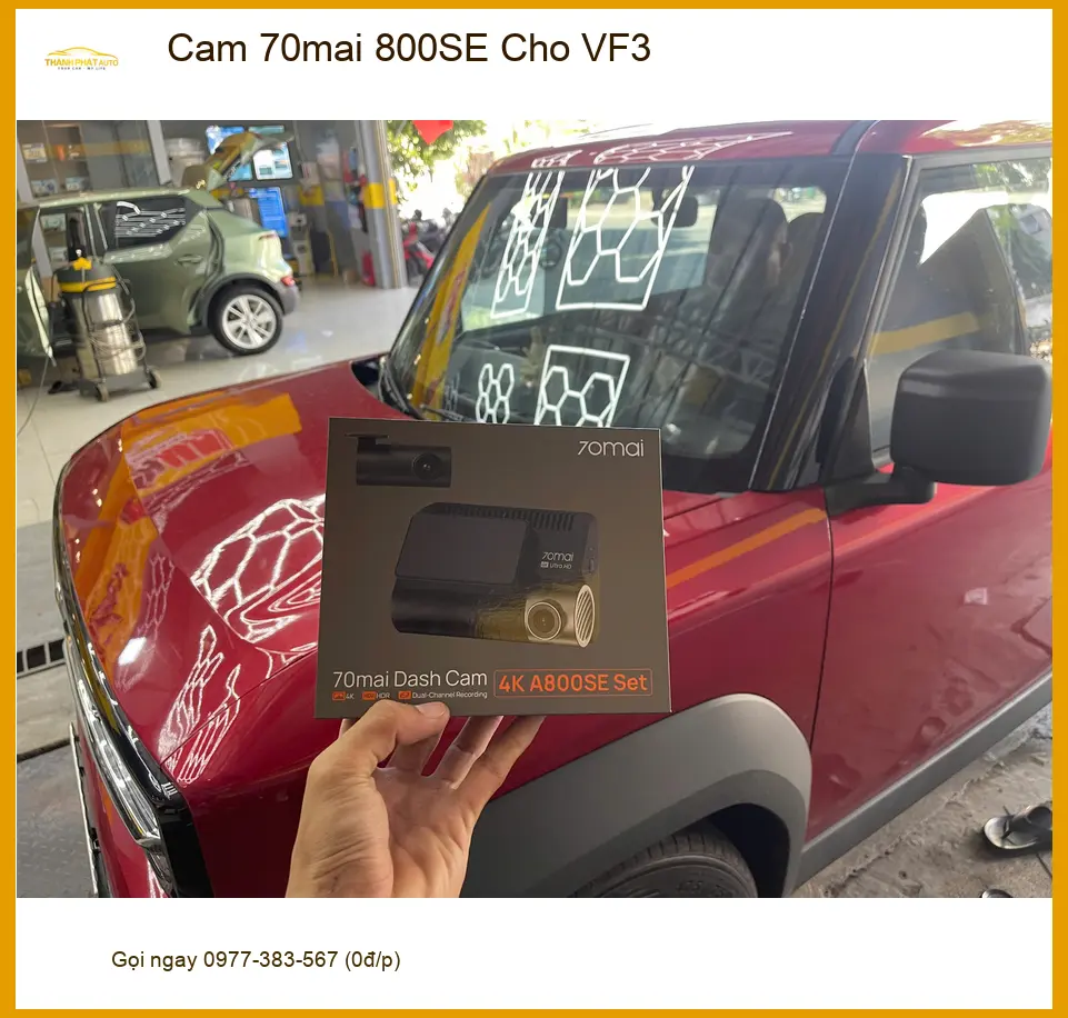 Anh Tùng lắp Cam 70mai 800SE cho VinFast VF3 tại Bình Chánh để tăng cường an ninh ảnh thực tế 2