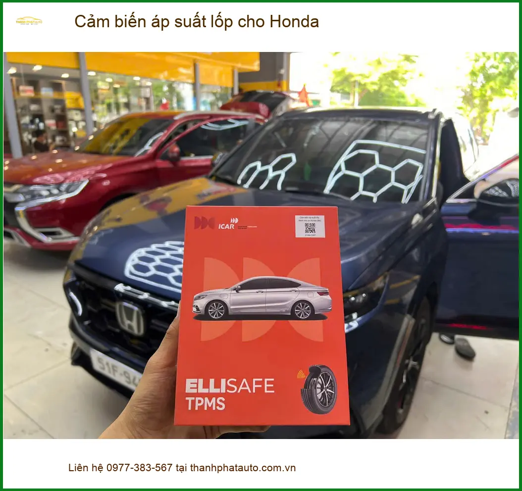 Chú Sơn lắp cảm biến áp suất lốp Honda CRV tại Hóc Môn an toàn khi đi xa. ảnh thực tế 2