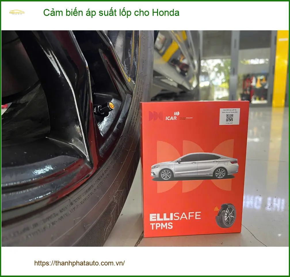 Chú Sơn lắp cảm biến áp suất lốp Honda CRV tại Hóc Môn an toàn khi đi xa. ảnh thực tế 3