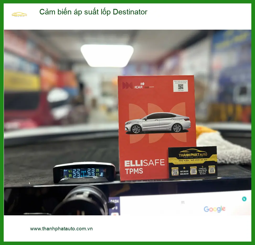 Cô Bích lắp cảm biến áp suất lốp Destinator cho Fortuner tại Cần Giờ