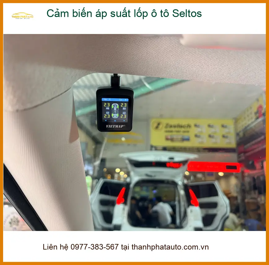 Chị Thảo lắp cảm biến áp suất lốp Seltos ở Quận 5 an tâm mọi hành trình ảnh thực tế 2