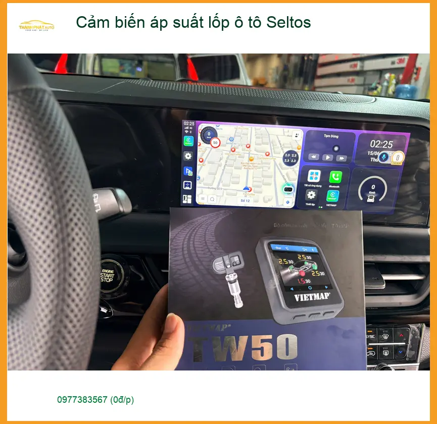Chị Thảo lắp cảm biến áp suất lốp Seltos ở Quận 5 an tâm mọi hành trình ảnh thực tế 3