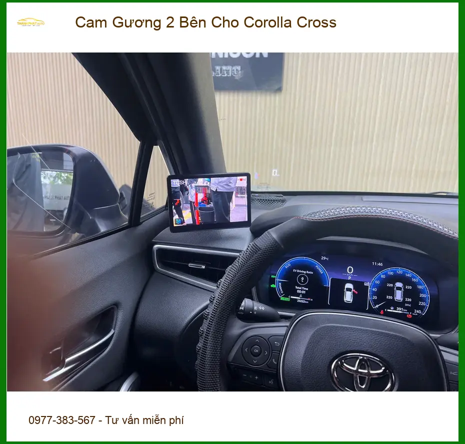 Anh Tùng lắp Cam Gương 2 Bên cho Corolla Cross ở Hóc Môn vì hay di chuyển đường hẹp ảnh thực tế 2