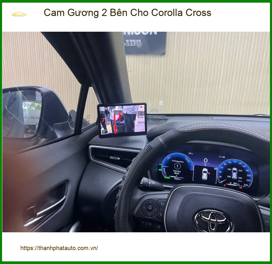 Chị Thảo lắp Cam Gương 2 Bên cho Corolla Cross tại Quận Gò Vấp để quan sát tốt hơn khi lùi xe ảnh thực tế 5