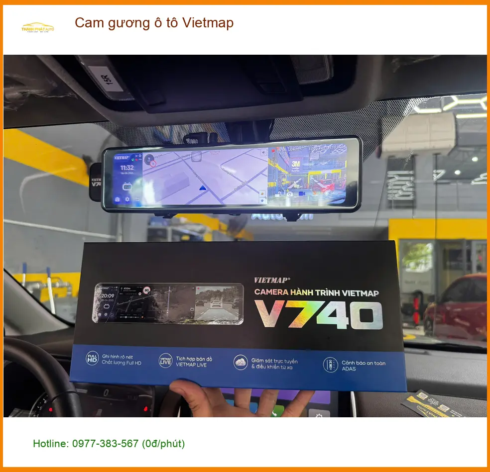 Anh Trọng lắp cam gương Vietmap cho Toyota Camry ở Cần Giờ đảm bảo an toàn ảnh thực tế 2
