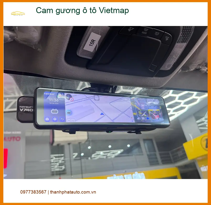 Cô Liên lắp cam gương Vietmap cho Ford Everest ở Tân Bình ghi hình rõ nét ảnh thực tế 3