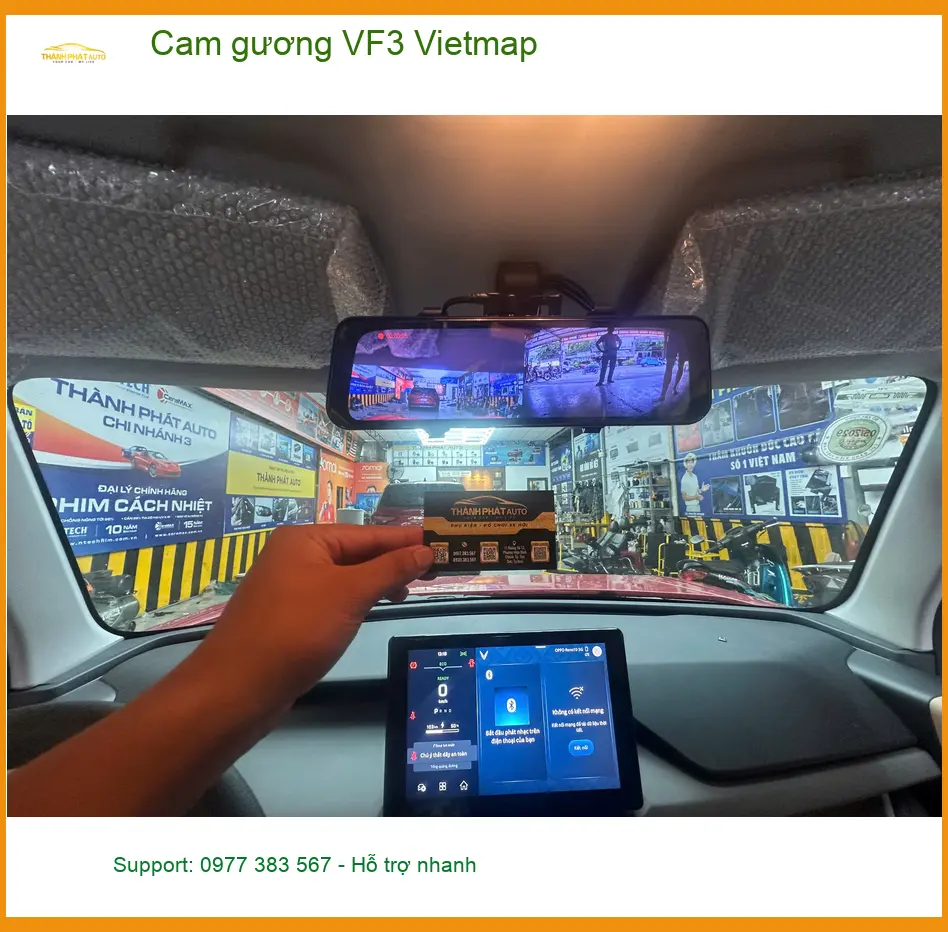 Bác Thành lắp cam gương Vietmap cho VinFast VF3 tại Quận Bình Thạnh. ảnh thực tế 2