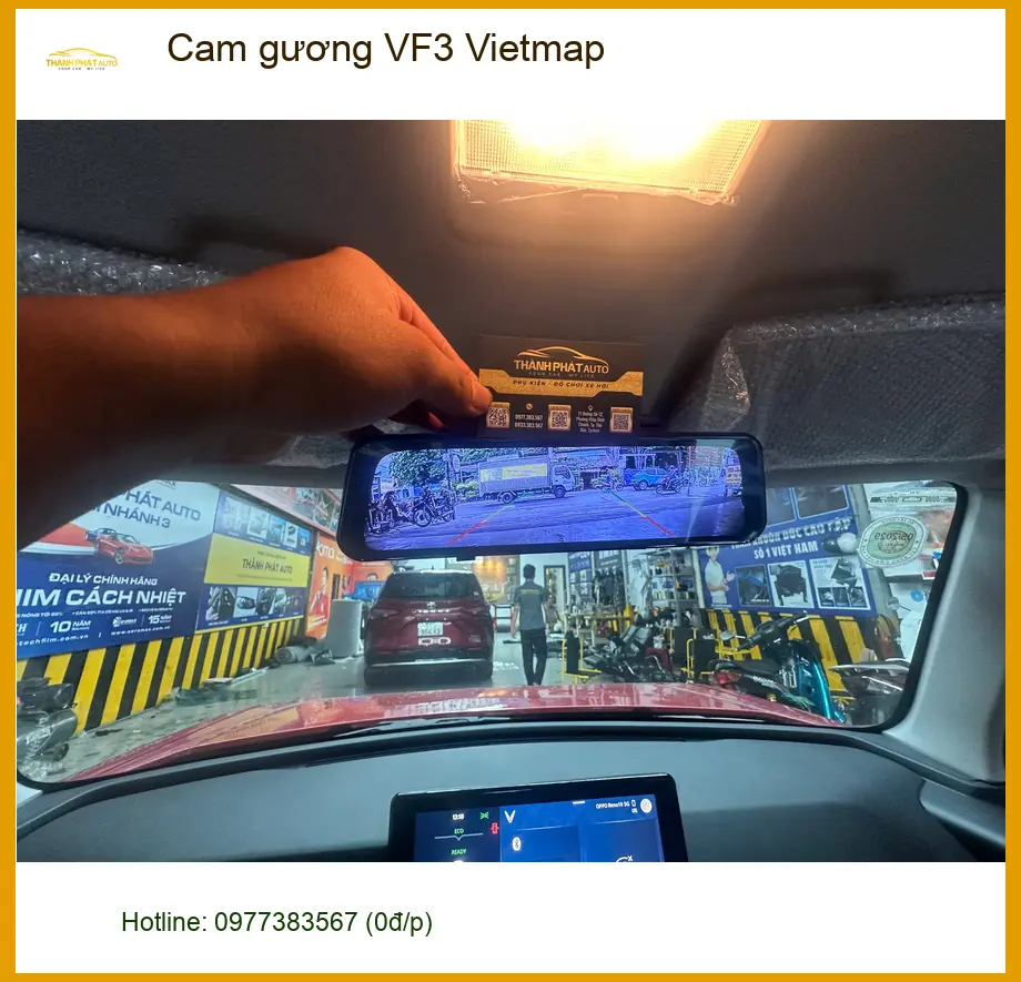 Bác Thành lắp cam gương Vietmap cho VinFast VF3 tại Quận Bình Thạnh. ảnh thực tế 3
