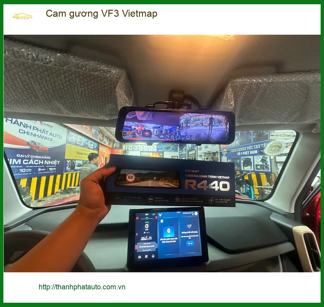 Bác Thành lắp cam gương Vietmap cho VinFast VF3 tại Quận Bình Thạnh. ảnh thực tế 5