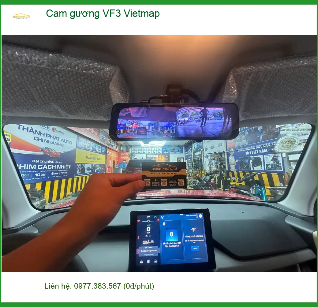 Anh Tùng lắp Cam gương Vietmap cho VF3 tại Hóc Môn, yên tâm ghi lại hành trình. ảnh thực tế 2
