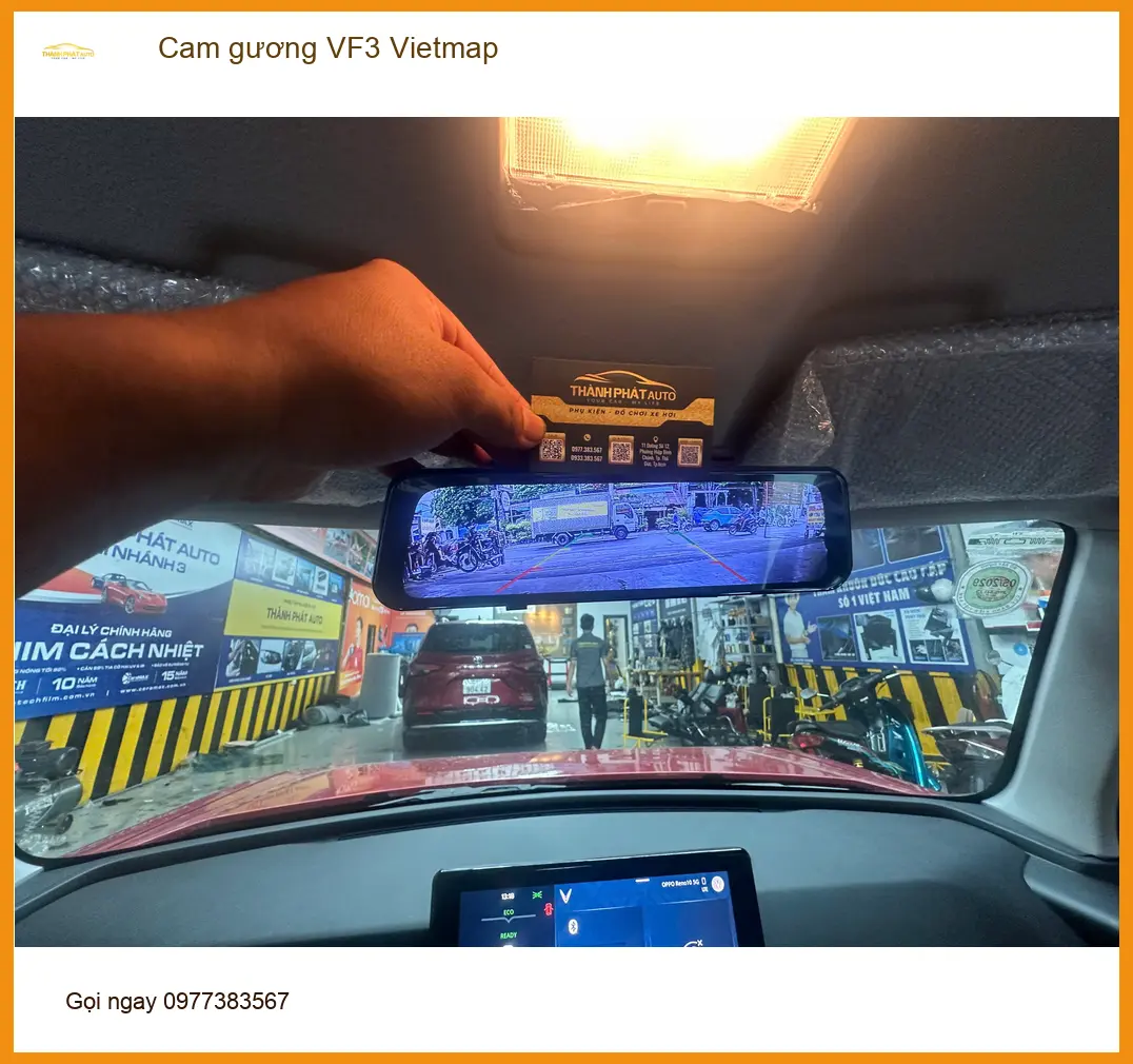 Anh Quốc lắp cam gương Vietmap cho VinFast VF3 tại Quận 1 tránh phạt nguội ảnh thực tế 3