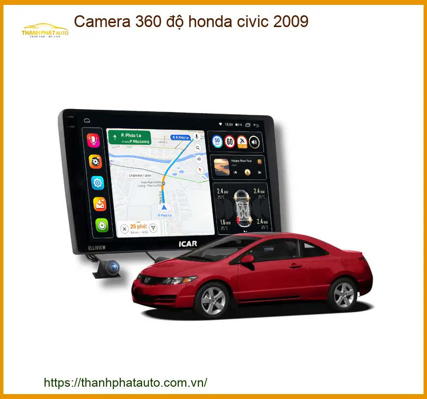 Camera 360 độ Honda Civic 2009 - Trung Tâm Lắp Đặt Chính Hãng Giá Tốt TPHCM