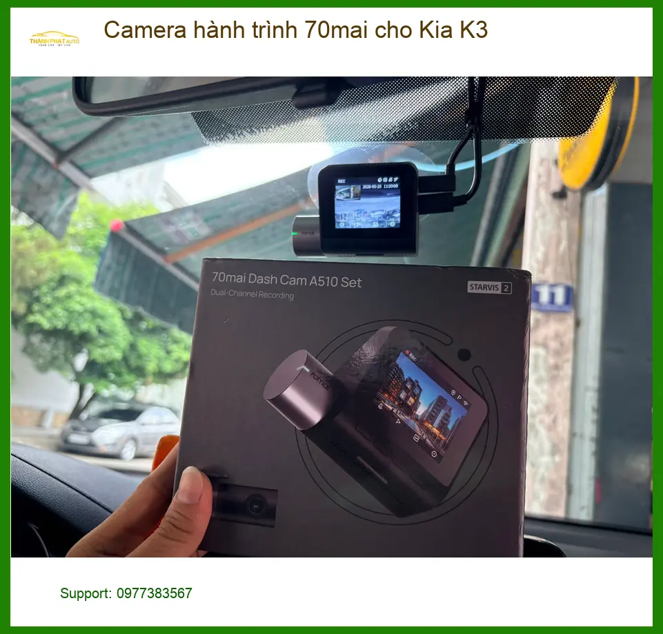 Anh Bảo lắp camera hành trình 70mai cho Kia K3 tại Quận 12 để ghi lại hành trình ảnh thực tế 3