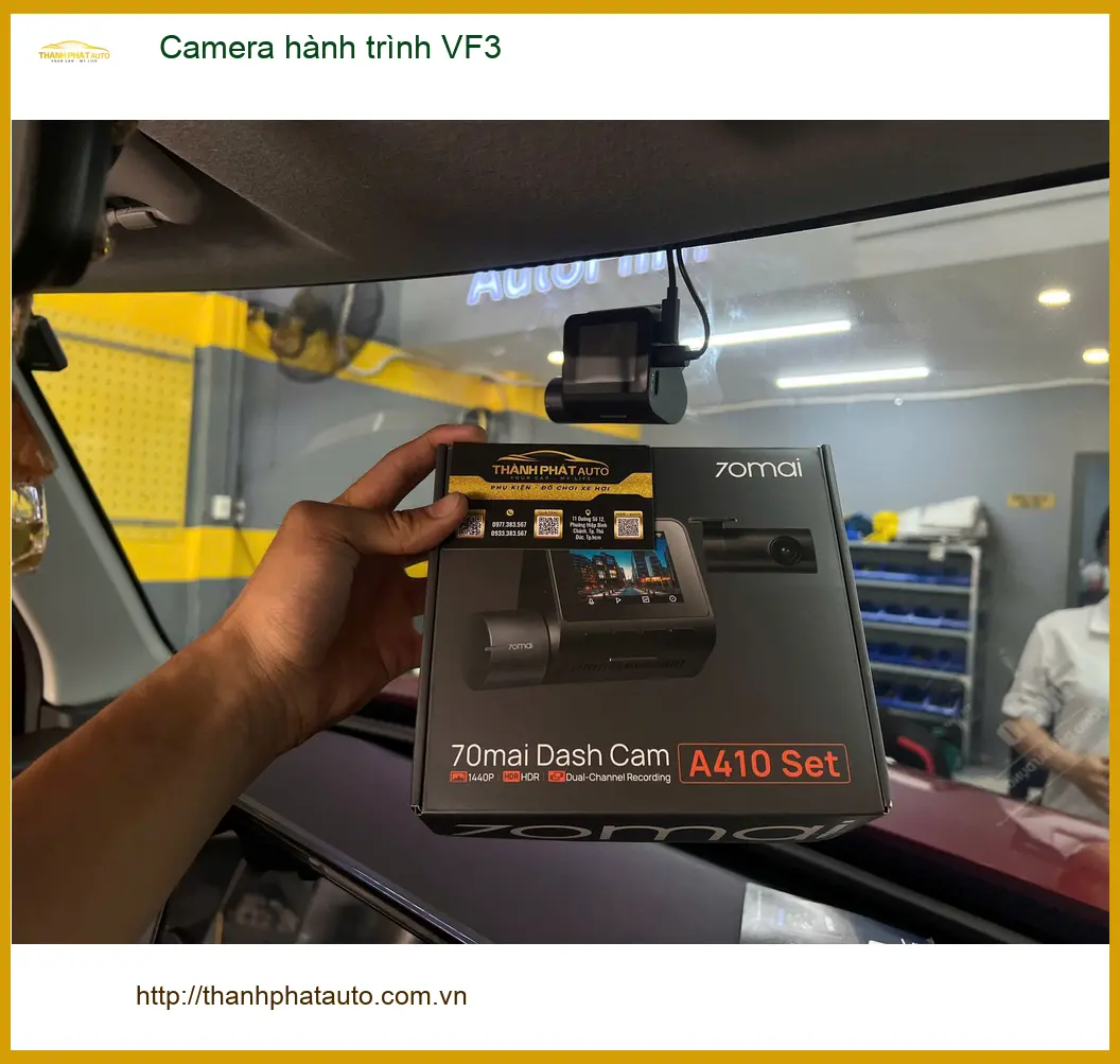 Chị Phương lắp Camera hành trình cho VinFast VF3 tại Quận Gò Vấp để an tâm lái xe ảnh thực tế 2