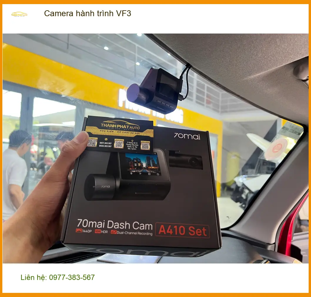 Chị Diễm lắp Camera hành trình VinFast VF3 tại Quận Tân Bình để an tâm di chuyển