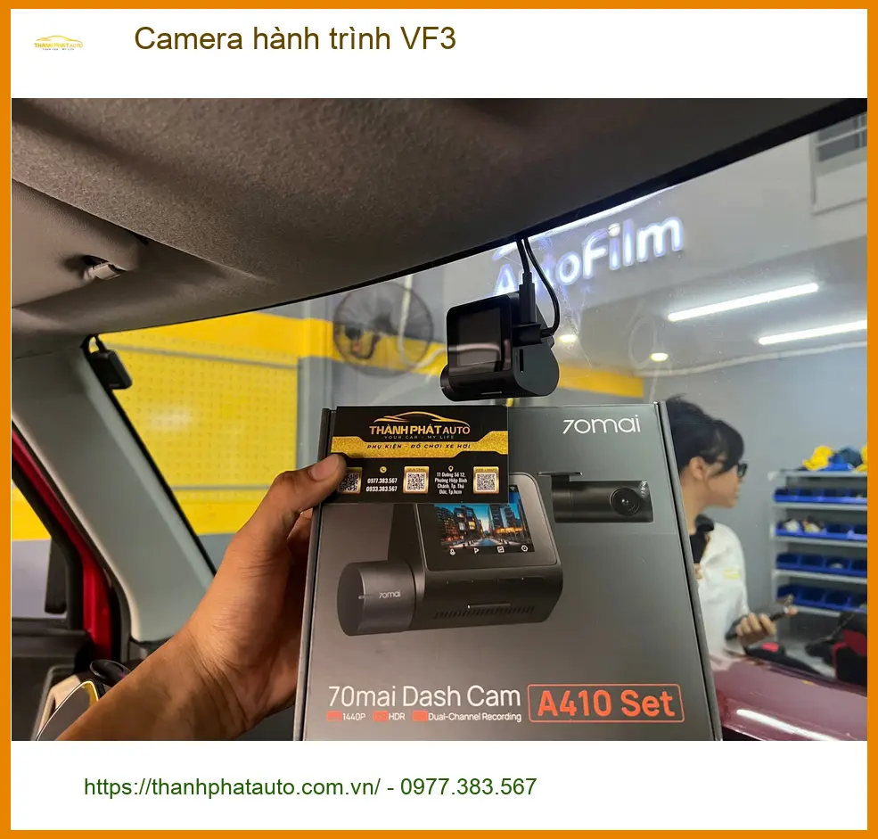 Chị Diễm lắp Camera hành trình VinFast VF3 tại Quận Tân Bình để an tâm di chuyển ảnh thực tế 2