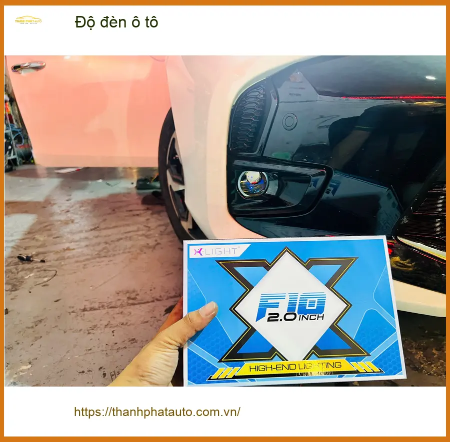 Chú Minh độ đèn ô tô Hyundai SantaFe tại Thủ Đức để tăng cường ánh sáng ban đêm ảnh thực tế 3