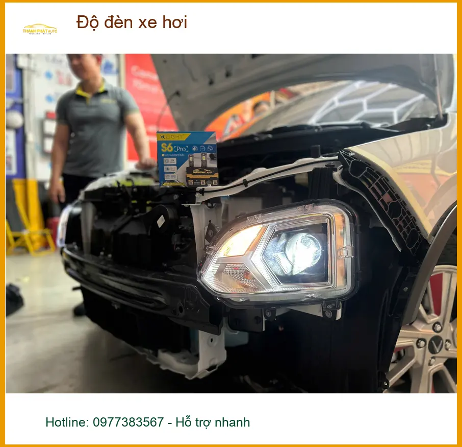 Anh Dũng độ đèn xe hơi VinFast Lux A2.0 để cải thiện tầm nhìn đêm tại Quận Thủ Đức ảnh thực tế 3