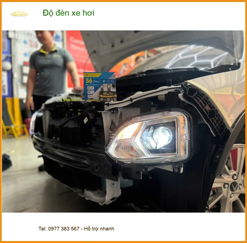 Chị Thảo độ đèn xe hơi Hyundai Santa Fe tại Quận 9 vì đèn zin quá tối khi đi đêm