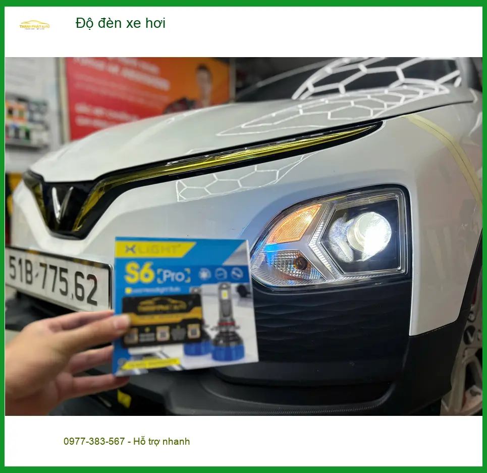 Chị Thảo độ đèn xe hơi Hyundai Santa Fe tại Quận 9 vì đèn zin quá tối khi đi đêm ảnh thực tế 2