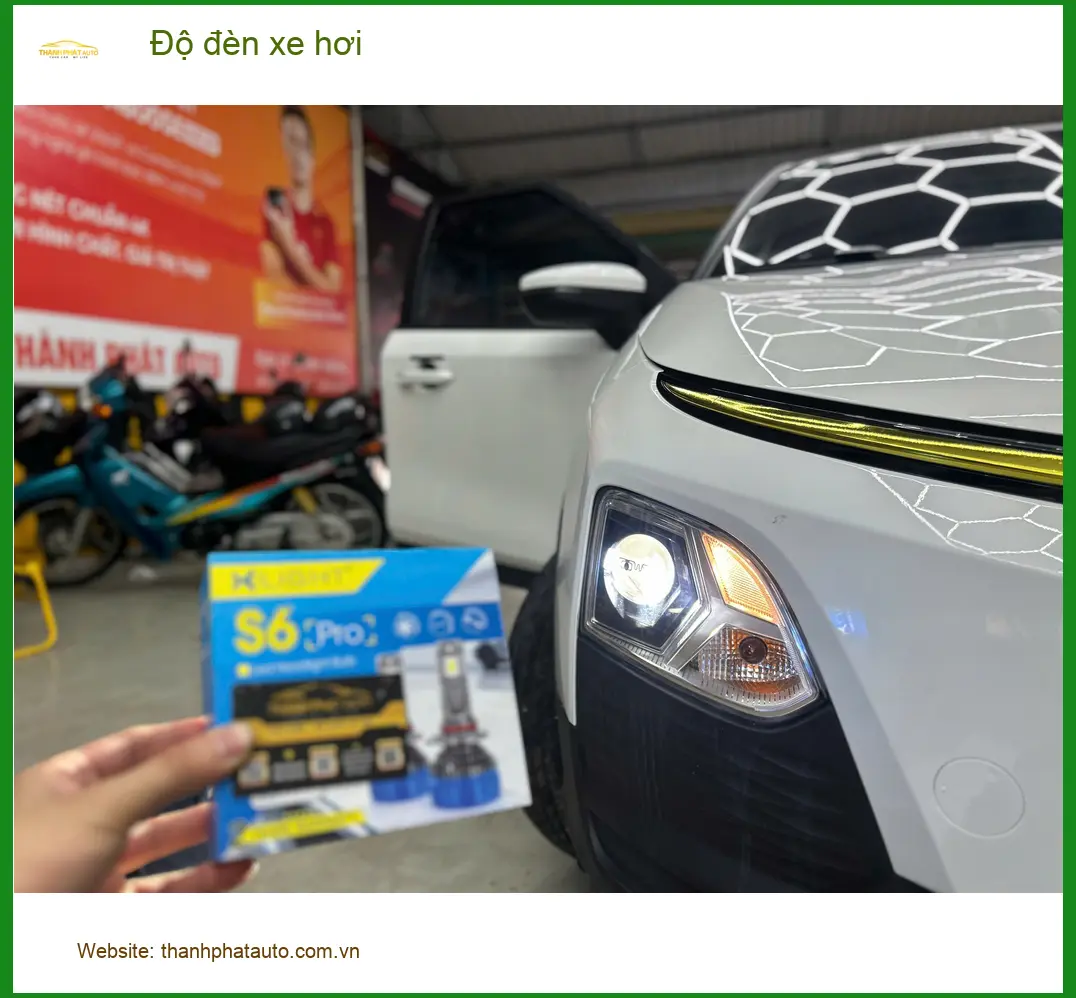 Chị Thảo độ đèn xe hơi Hyundai Santa Fe tại Quận 9 vì đèn zin quá tối khi đi đêm ảnh thực tế 4