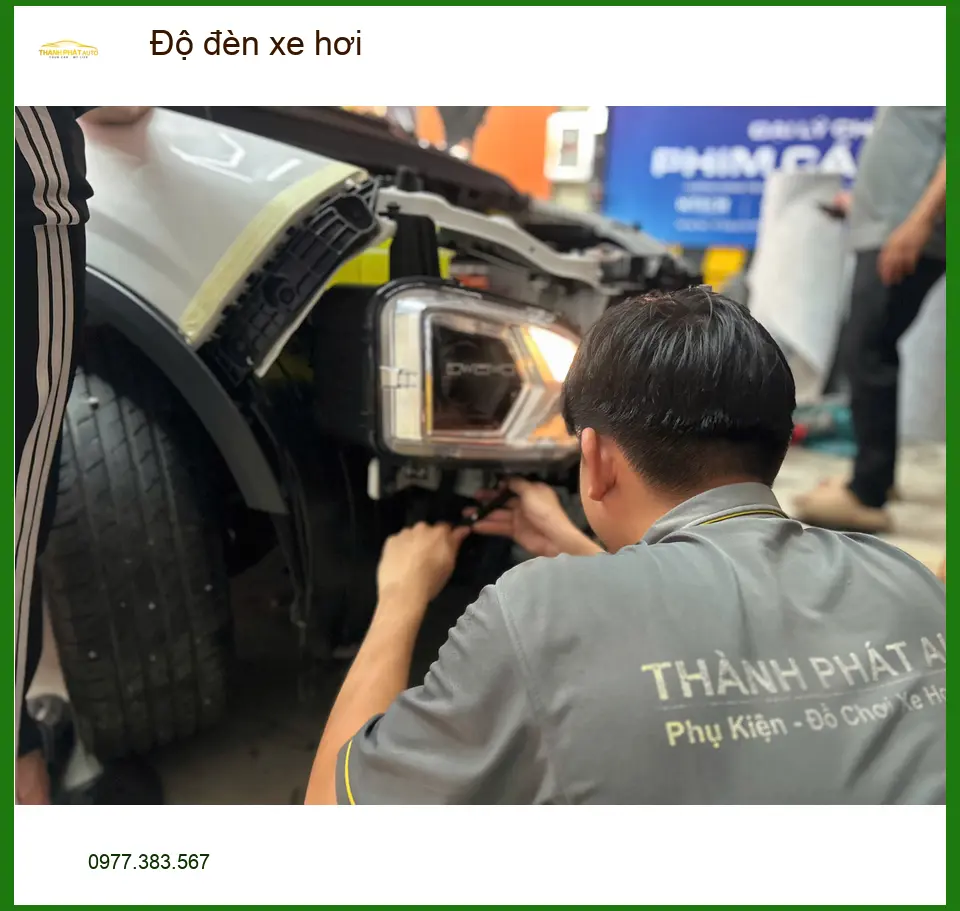 Chị Thảo độ đèn xe hơi Hyundai Santa Fe tại Quận 9 vì đèn zin quá tối khi đi đêm ảnh thực tế 5