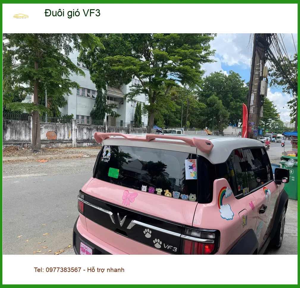 Anh Khải lắp đuôi gió VF3 tại Quận 6 để xe trông thể thao và cá tính hơn