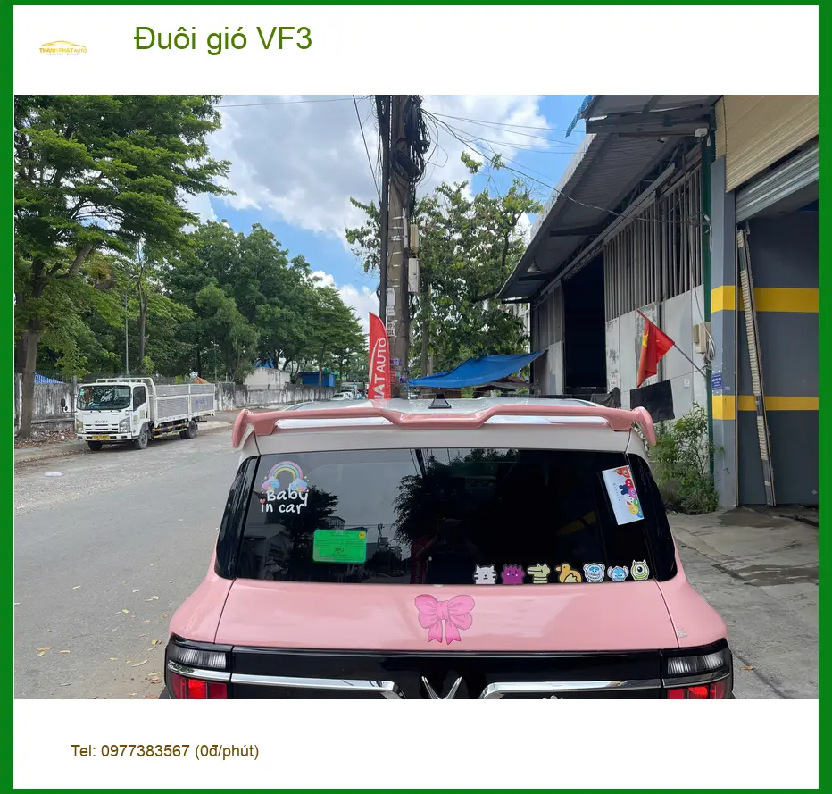 Anh Quang gắn đuôi gió cho VinFast VF3 tại Củ Chi để xe trông thể thao hơn ảnh thực tế 2