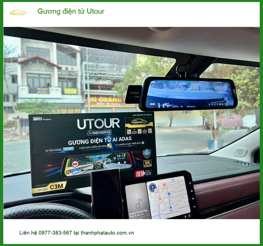 Anh Khải lắp Gương điện tử Utour cho Hyundai Creta tại Quận 4 để dễ dàng lùi xe