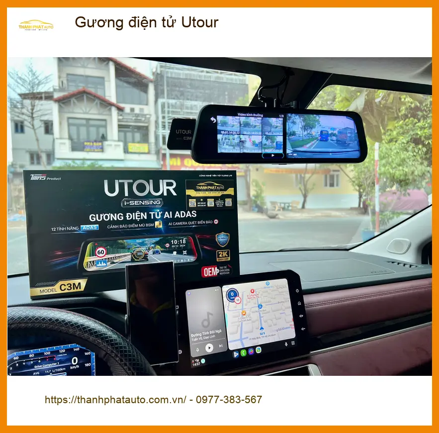 Anh Khải lắp Gương điện tử Utour cho Hyundai Creta tại Quận 4 để dễ dàng lùi xe ảnh thực tế 3