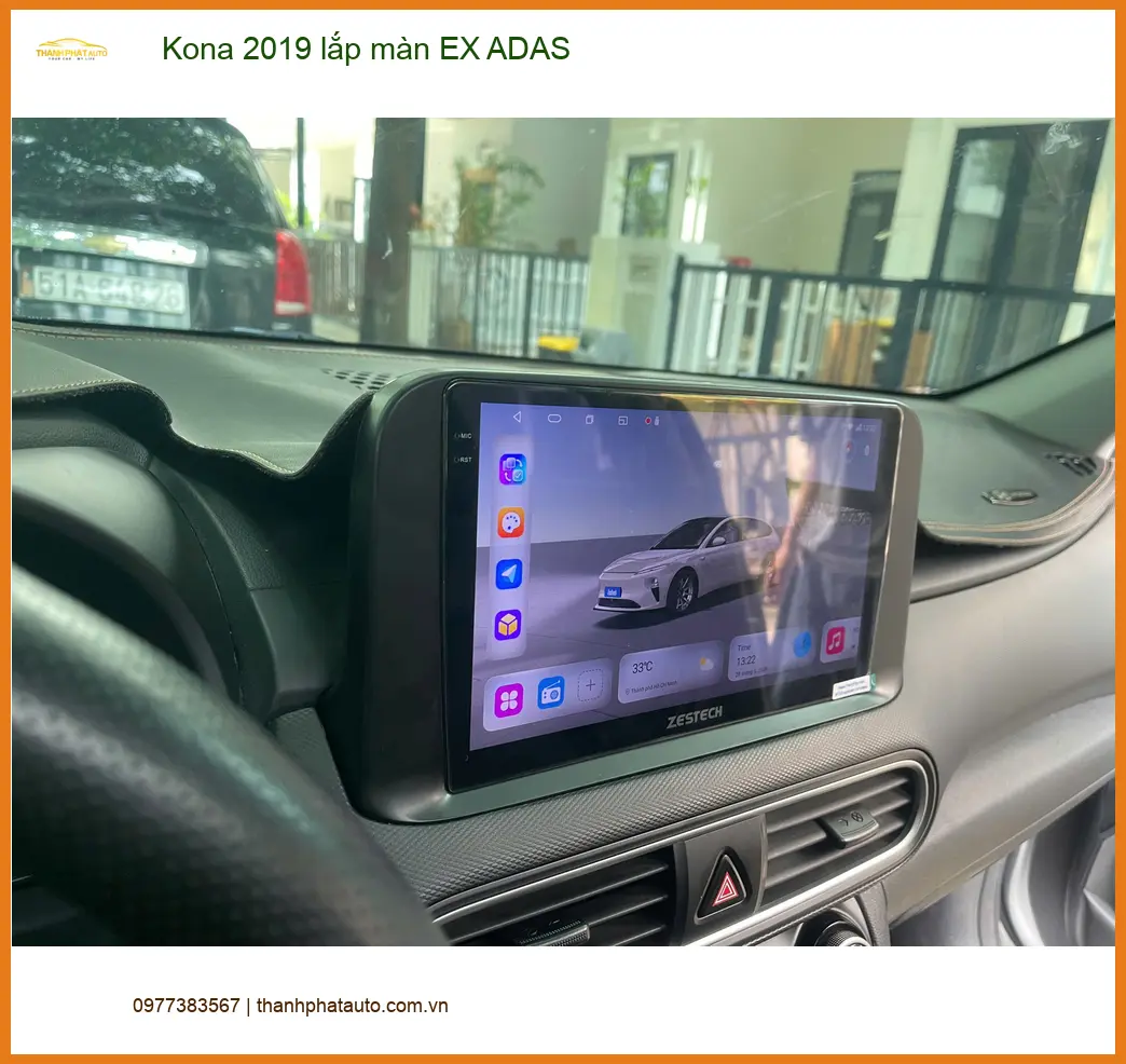 Trung tâm lắp màn hình EX ADAS Kona 2019 chính hãng tại Quận 10