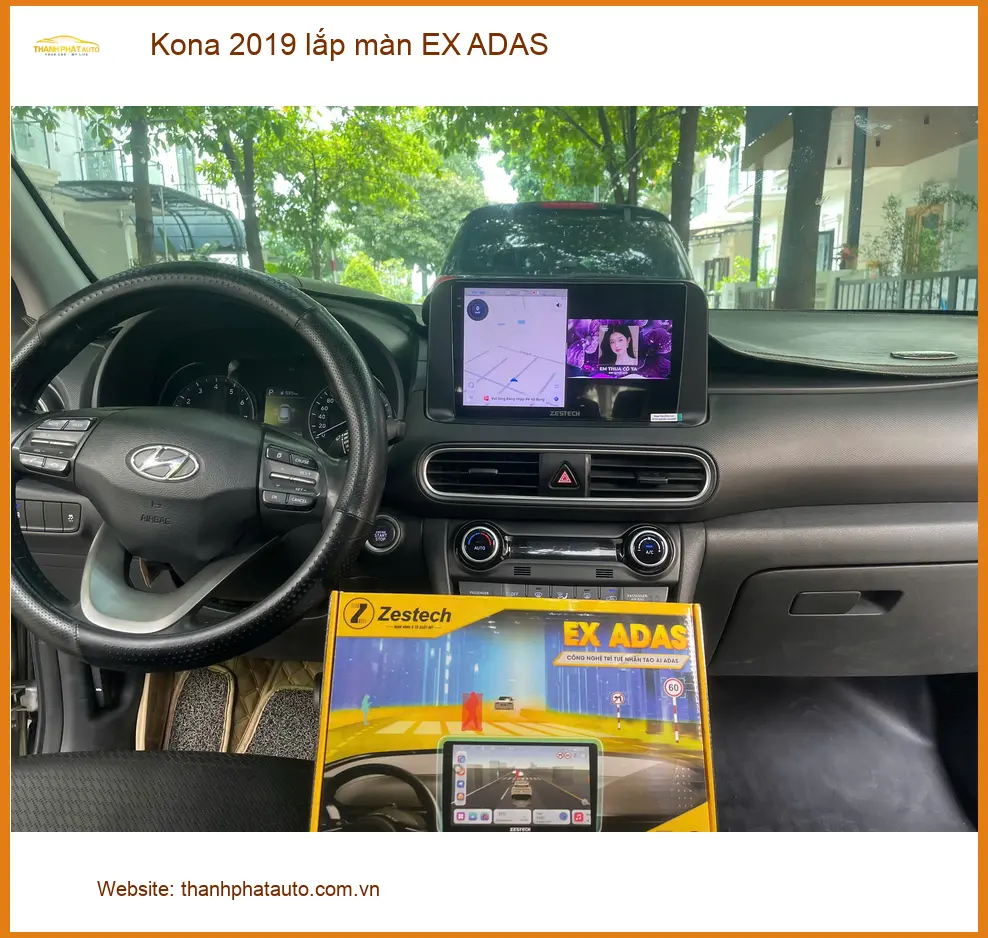 Trung tâm lắp màn hình EX ADAS Kona 2019 chính hãng tại Quận 10 ảnh thực tế 4